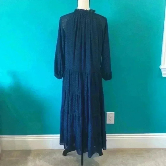 Alice and Olivia by Stacey bendet Layla Geometric Chiffon Peasant blue Dress - Picture 5 of 8